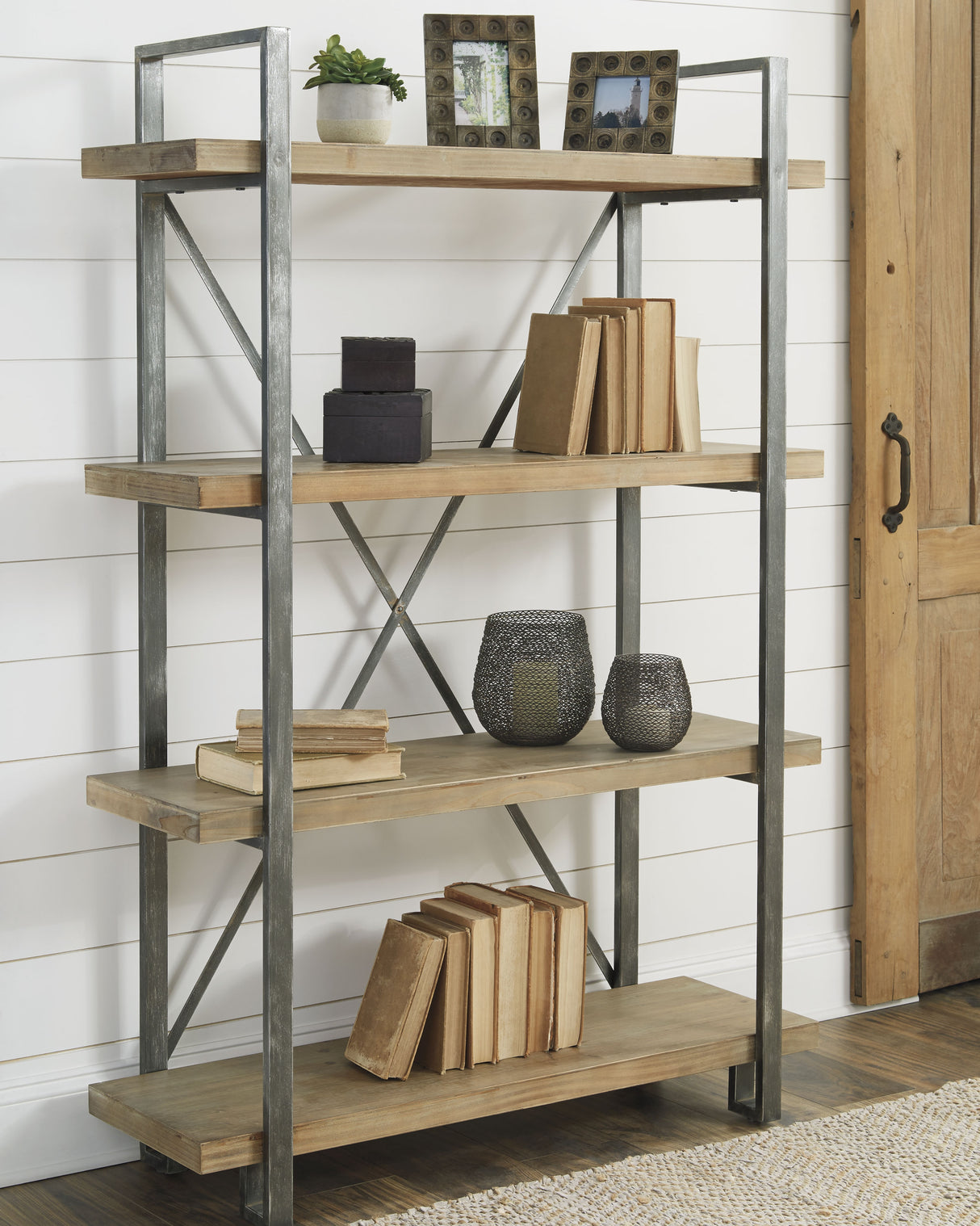 Forestmin Brown/Black Bookcase from Ashley Furniture - Luna Furniture