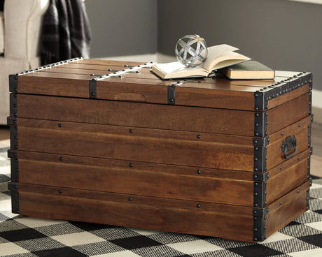 Kettleby Brown Storage Trunk from Ashley - Luna Furniture