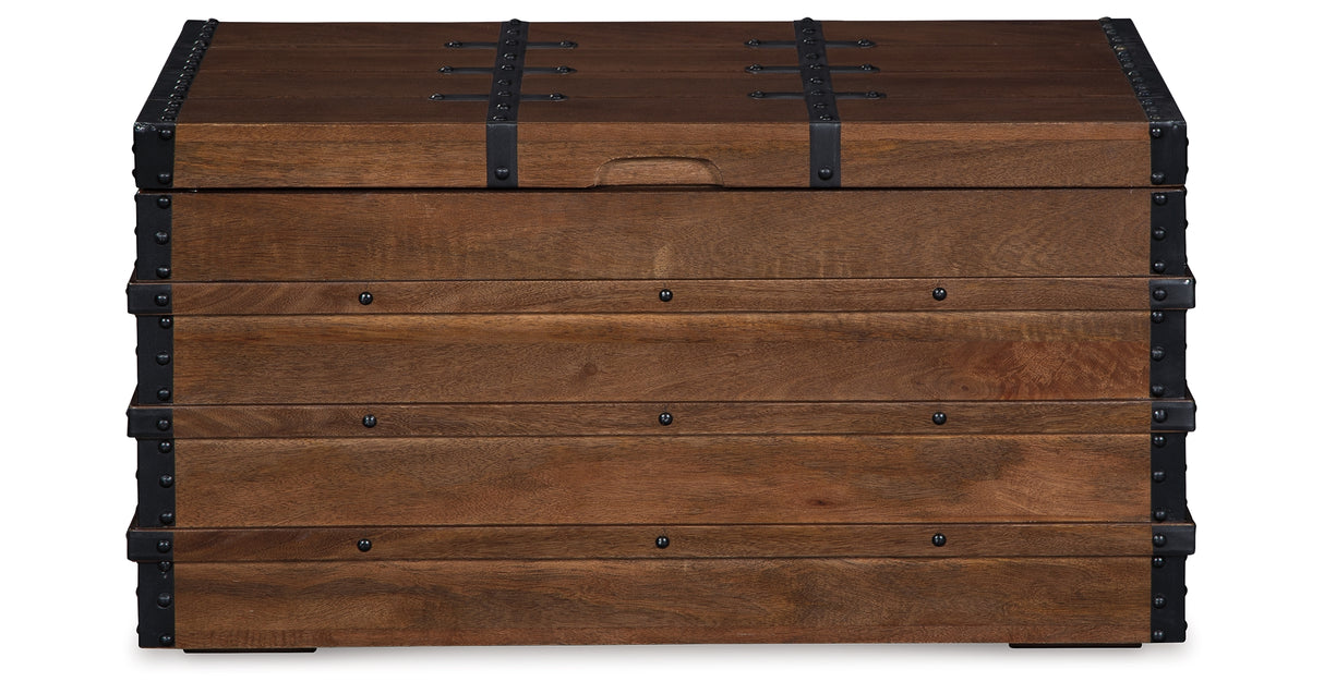 Kettleby Brown Storage Trunk from Ashley Furniture - Luna Furniture