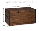 Kettleby Brown Storage Trunk from Ashley Furniture - Luna Furniture
