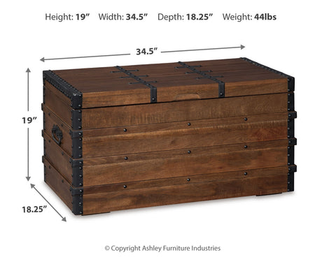 Kettleby Brown Storage Trunk from Ashley - Luna Furniture