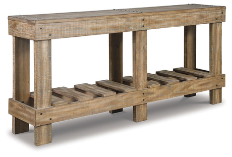 Susandeer Brown Sofa/Console Table from Ashley - Luna Furniture