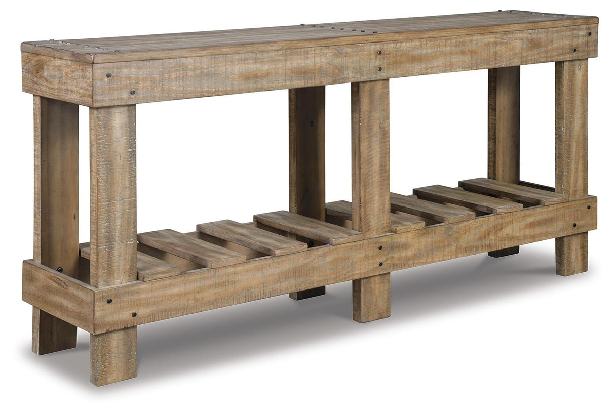 Susandeer Brown Sofa/Console Table from Ashley Furniture - Luna Furniture