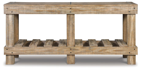 Susandeer Brown Sofa/Console Table from Ashley - Luna Furniture