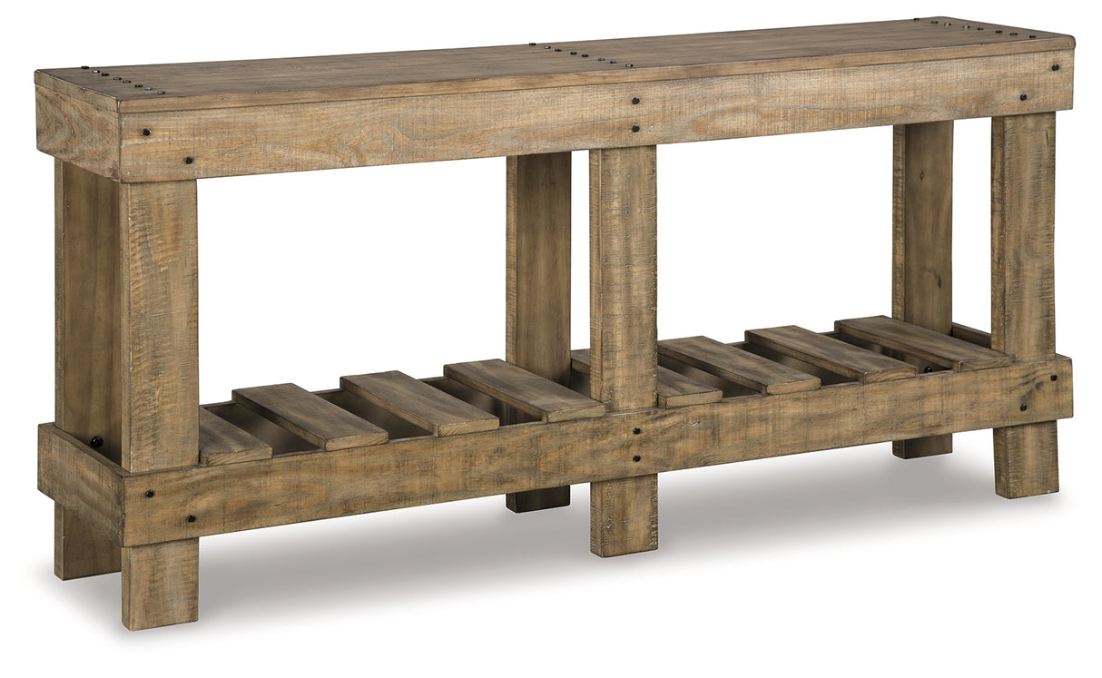 Susandeer Brown Sofa/Console Table from Ashley - Luna Furniture