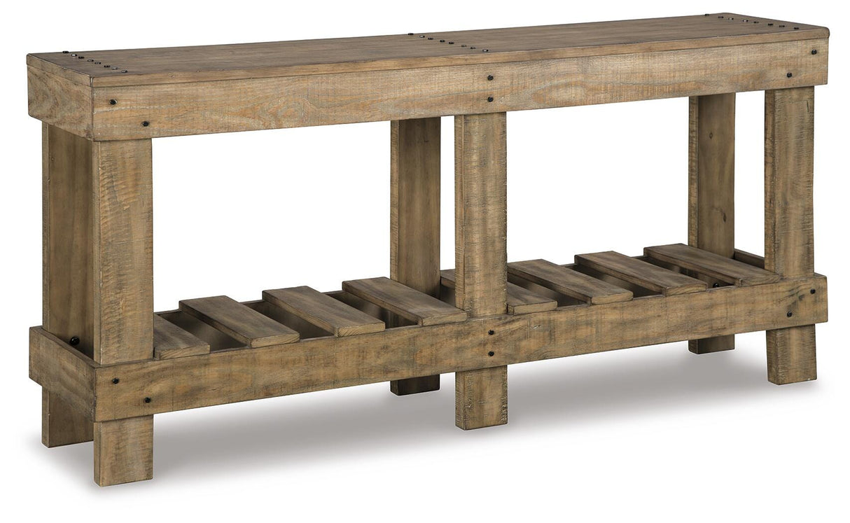 Susandeer Brown Sofa/Console Table from Ashley Furniture - Luna Furniture