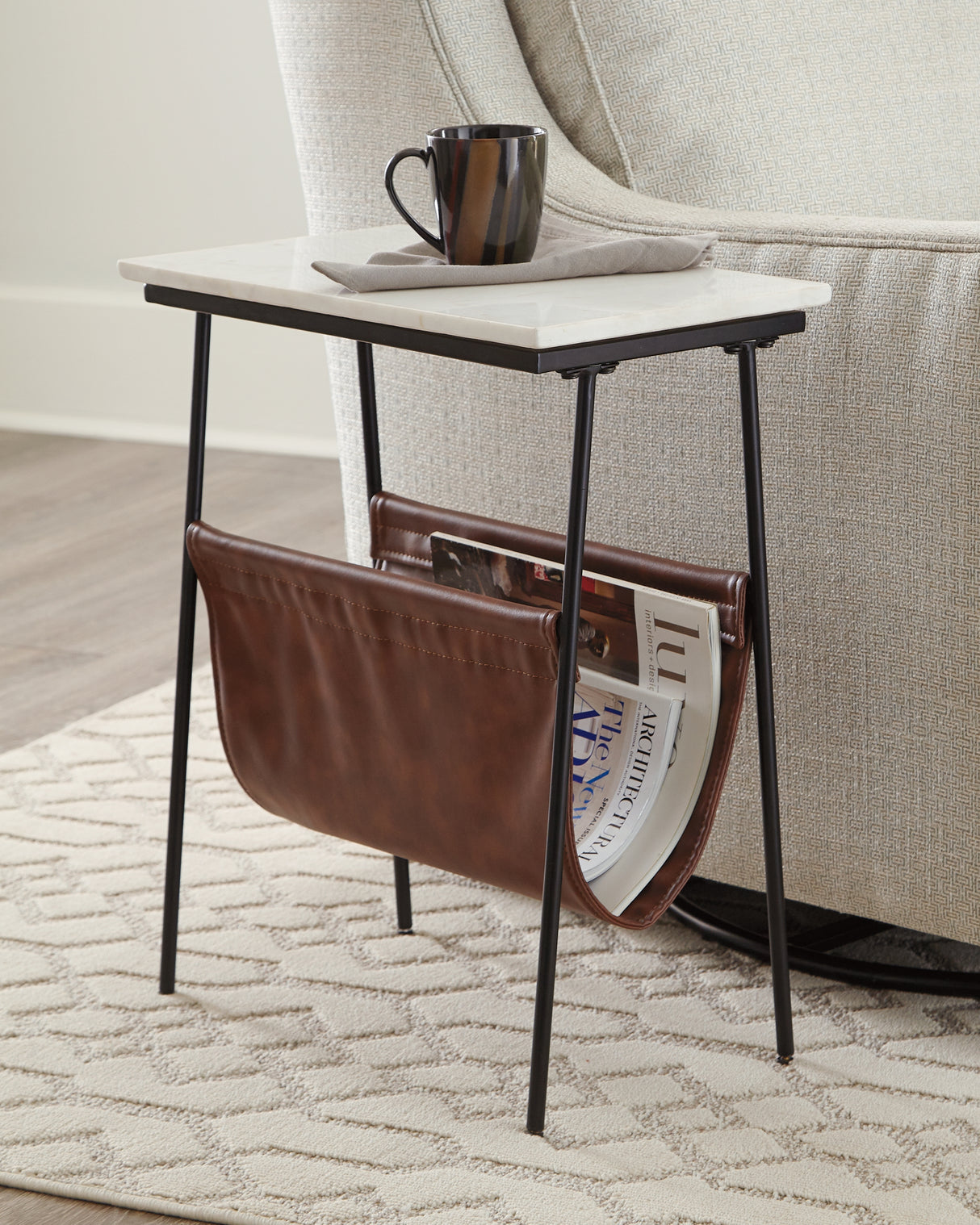 Etanbury Brown/Black/White Accent Table from Ashley - Luna Furniture