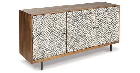 Kerrings Brown/Black/White Accent Cabinet from Ashley Furniture - Luna Furniture