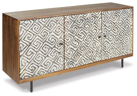 Kerrings Brown/Black/White Accent Cabinet from Ashley - Luna Furniture