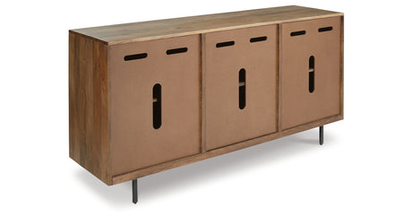 Kerrings Brown/Black/White Accent Cabinet from Ashley Furniture - Luna Furniture