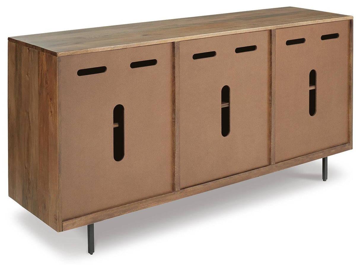 Kerrings Brown/Black/White Accent Cabinet from Ashley Furniture - Luna Furniture