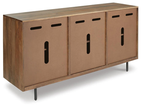 Kerrings Brown/Black/White Accent Cabinet from Ashley - Luna Furniture
