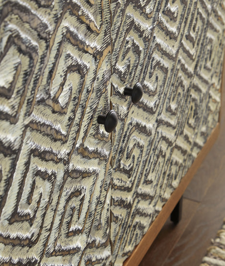 Kerrings Brown/Black/White Accent Cabinet from Ashley Furniture - Luna Furniture