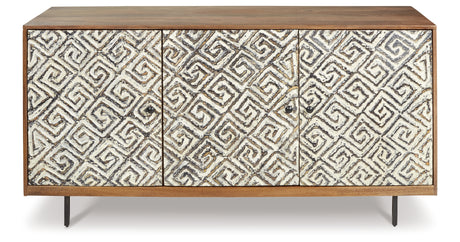 Kerrings Brown/Black/White Accent Cabinet from Ashley Furniture - Luna Furniture