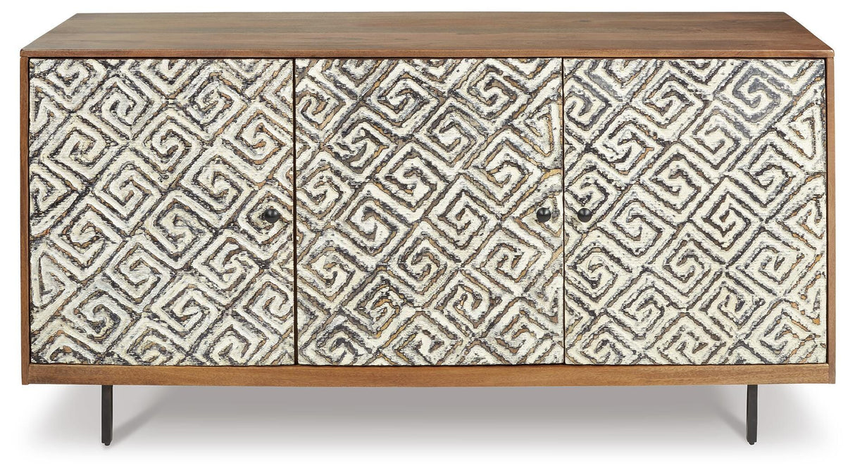 Kerrings Brown/Black/White Accent Cabinet from Ashley Furniture - Luna Furniture