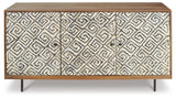 Kerrings Brown/Black/White Accent Cabinet from Ashley Furniture - Luna Furniture