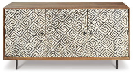 Kerrings Brown/Black/White Accent Cabinet from Ashley - Luna Furniture