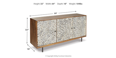 Kerrings Brown/Black/White Accent Cabinet from Ashley Furniture - Luna Furniture