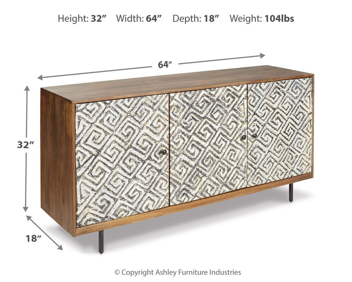 Kerrings Brown/Black/White Accent Cabinet from Ashley Furniture - Luna Furniture