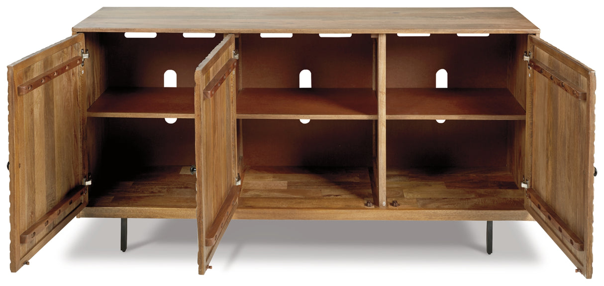 Kerrings Brown/Black/White Accent Cabinet from Ashley Furniture - Luna Furniture