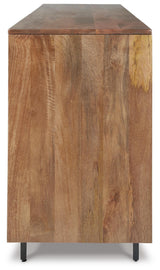 Kerrings Brown/Black/White Accent Cabinet from Ashley Furniture - Luna Furniture