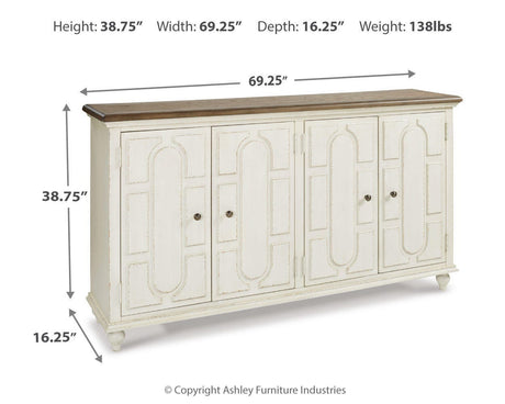 Roranville Antique White Accent Cabinet from Ashley - Luna Furniture