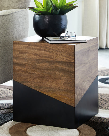 Trailbend Brown/Gunmetal Accent Table from Ashley - Luna Furniture
