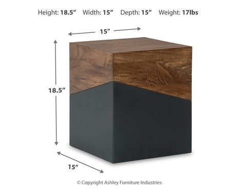 Trailbend Brown/Gunmetal Accent Table from Ashley - Luna Furniture