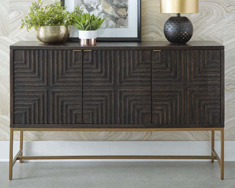 Elinmore Brown/Gold Finish Accent Cabinet from Ashley Furniture - Luna Furniture