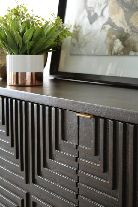 Elinmore Brown/Gold Finish Accent Cabinet from Ashley Furniture - Luna Furniture