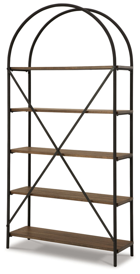 Galtbury Brown/Black Bookcase from Ashley - Luna Furniture