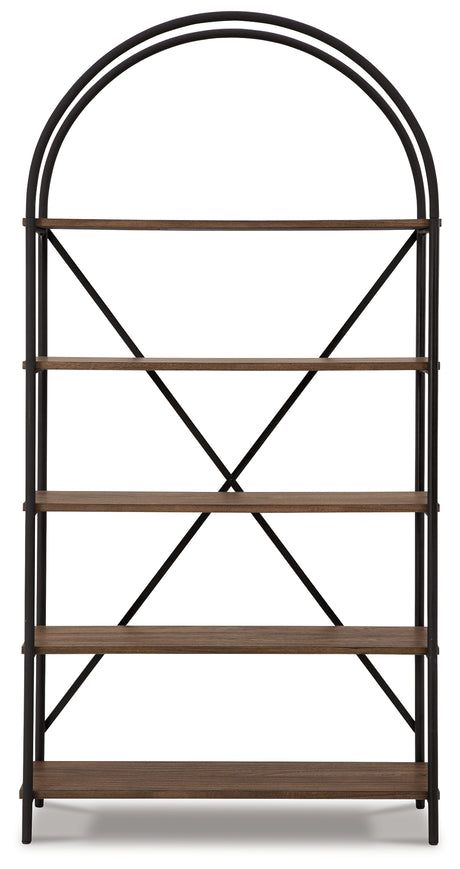 Galtbury Brown/Black Bookcase from Ashley - Luna Furniture