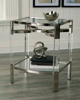 Chaseton Clear/Silver Finish Accent Table from Ashley - Luna Furniture