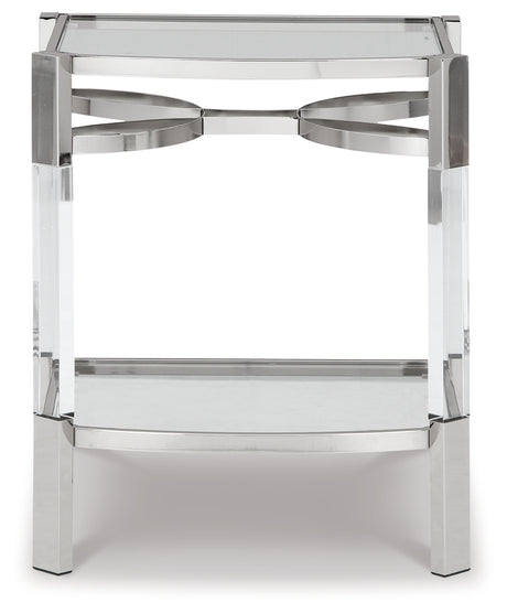 Chaseton Clear/Silver Finish Accent Table from Ashley - Luna Furniture