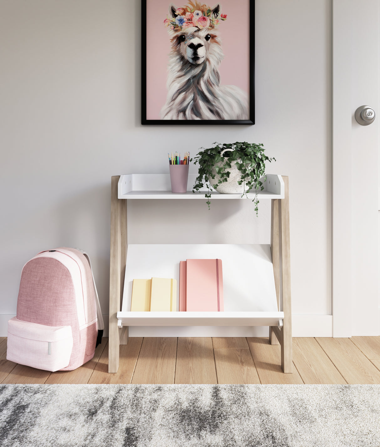 Blariden White/Tan Small Bookcase from Ashley - Luna Furniture