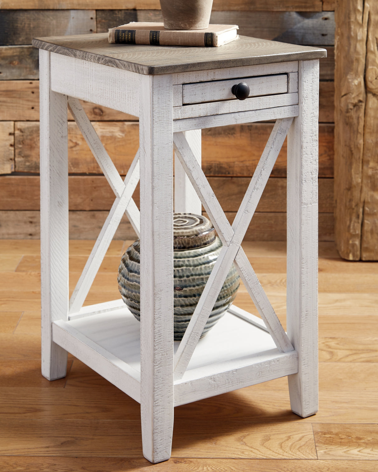Adalane White/Gray Accent Table from Ashley - Luna Furniture