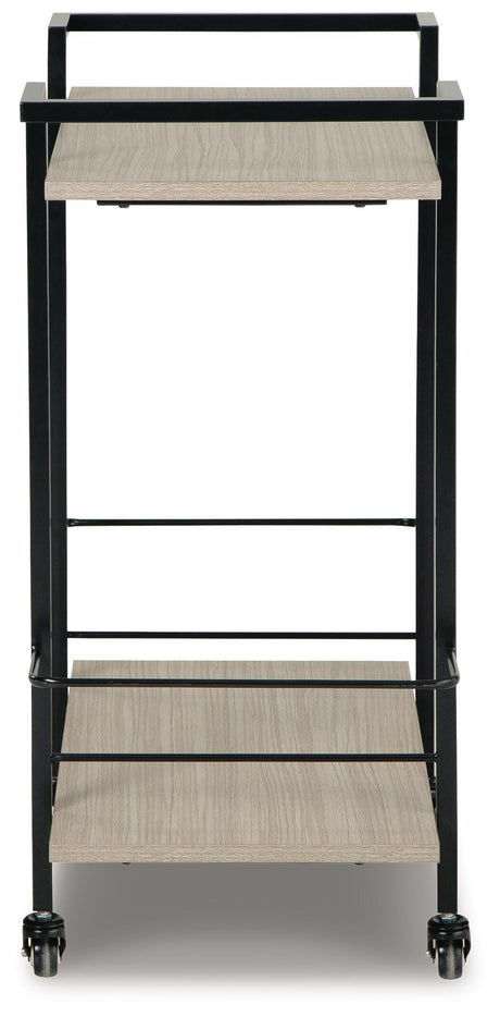 Waylowe Brown/Black Bar Cart from Ashley Furniture - Luna Furniture