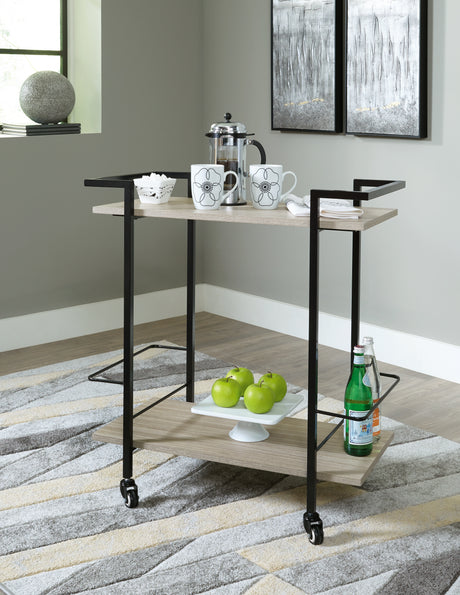 Waylowe Brown/Black Bar Cart from Ashley - Luna Furniture