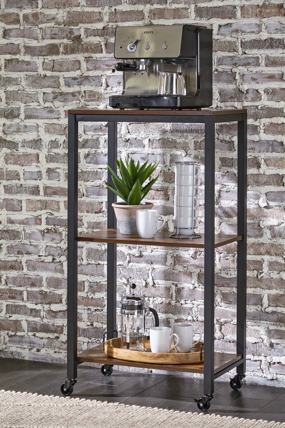 Bevinfield Brown/Black Bar Cart from Ashley Furniture - Luna Furniture