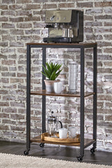 Bevinfield Brown/Black Bar Cart from Ashley Furniture - Luna Furniture