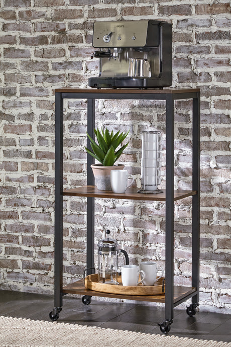 Bevinfield Brown/Black Bar Cart from Ashley - Luna Furniture