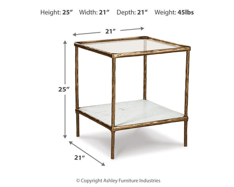 Ryandale Antique Brass Finish Accent Table from Ashley Furniture - Luna Furniture