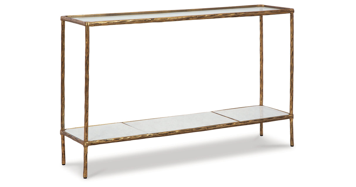 Ryandale Antique Brass Finish Console Sofa Table from Ashley - Luna Furniture