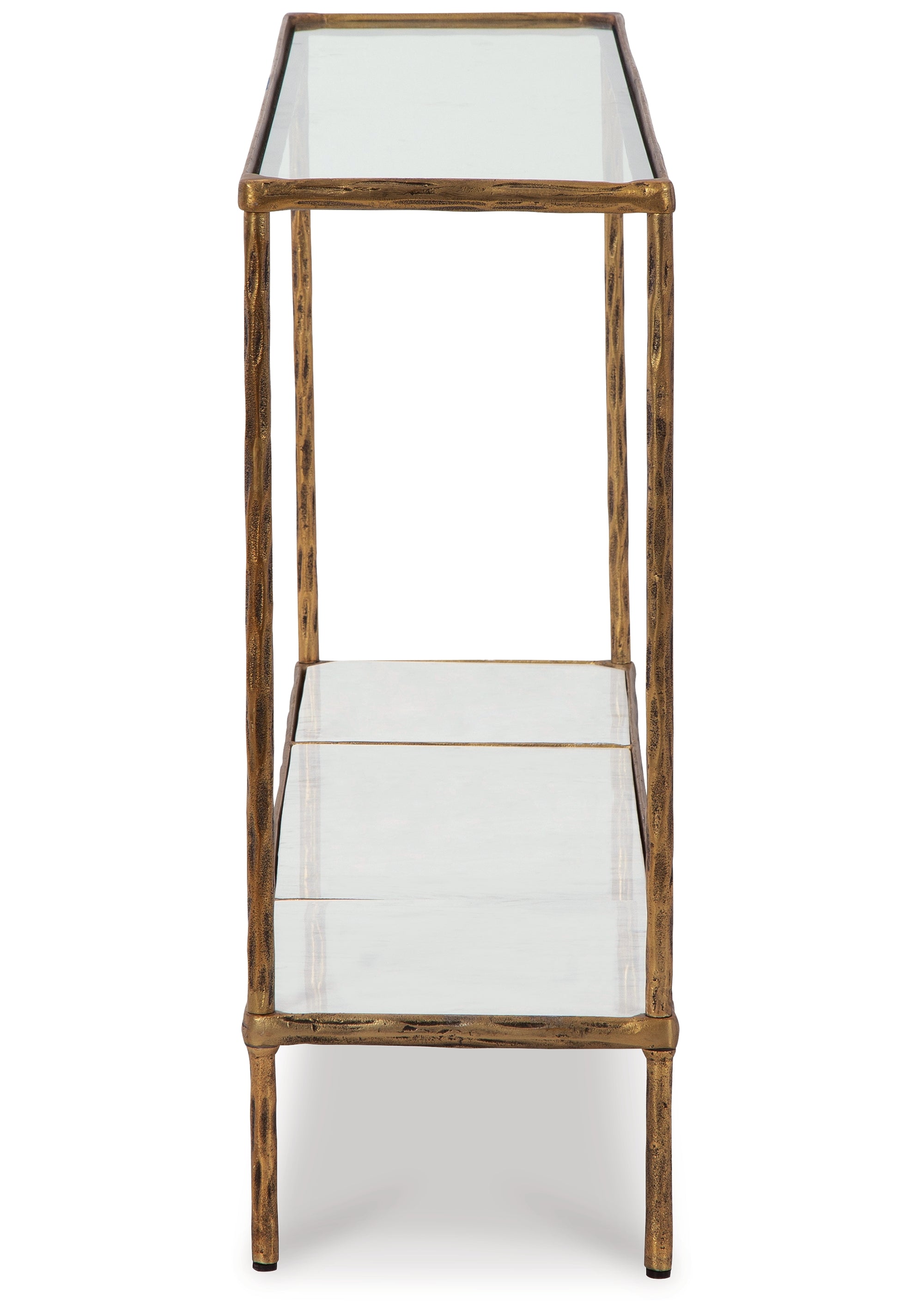 Ryandale Antique Brass Finish Console Sofa Table - Luna Furniture