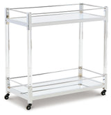 Chaseton Clear/Silver Finish Bar Cart from Ashley Furniture - Luna Furniture