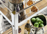 Chaseton Clear/Silver Finish Bar Cart from Ashley Furniture - Luna Furniture
