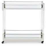 Chaseton Clear/Silver Finish Bar Cart from Ashley Furniture - Luna Furniture