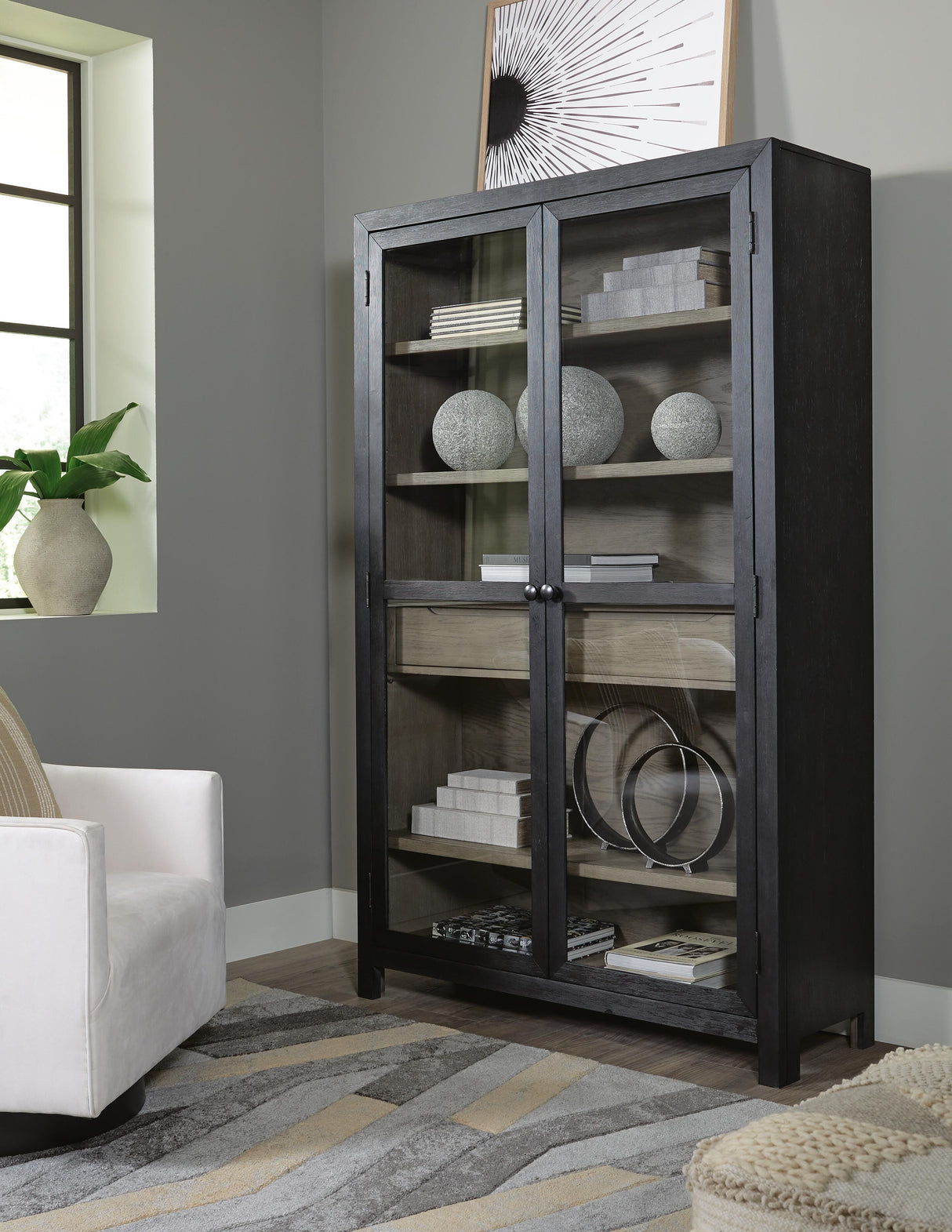 Lenston Black/Gray Accent Cabinet from Ashley - Luna Furniture