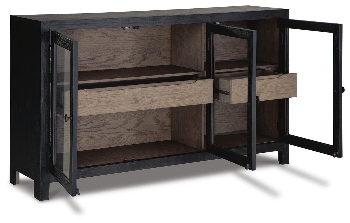 Lenston Black/Gray Accent Cabinet from Ashley - Luna Furniture
