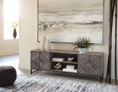 Treybrook Distressed Gray Accent Cabinet from Ashley Furniture - Luna Furniture